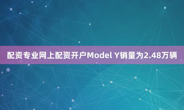配资专业网上配资开户Model Y销量为2.48万辆